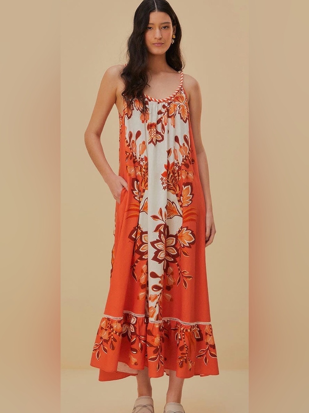 FARM Rio Aura Cream Maxi dress